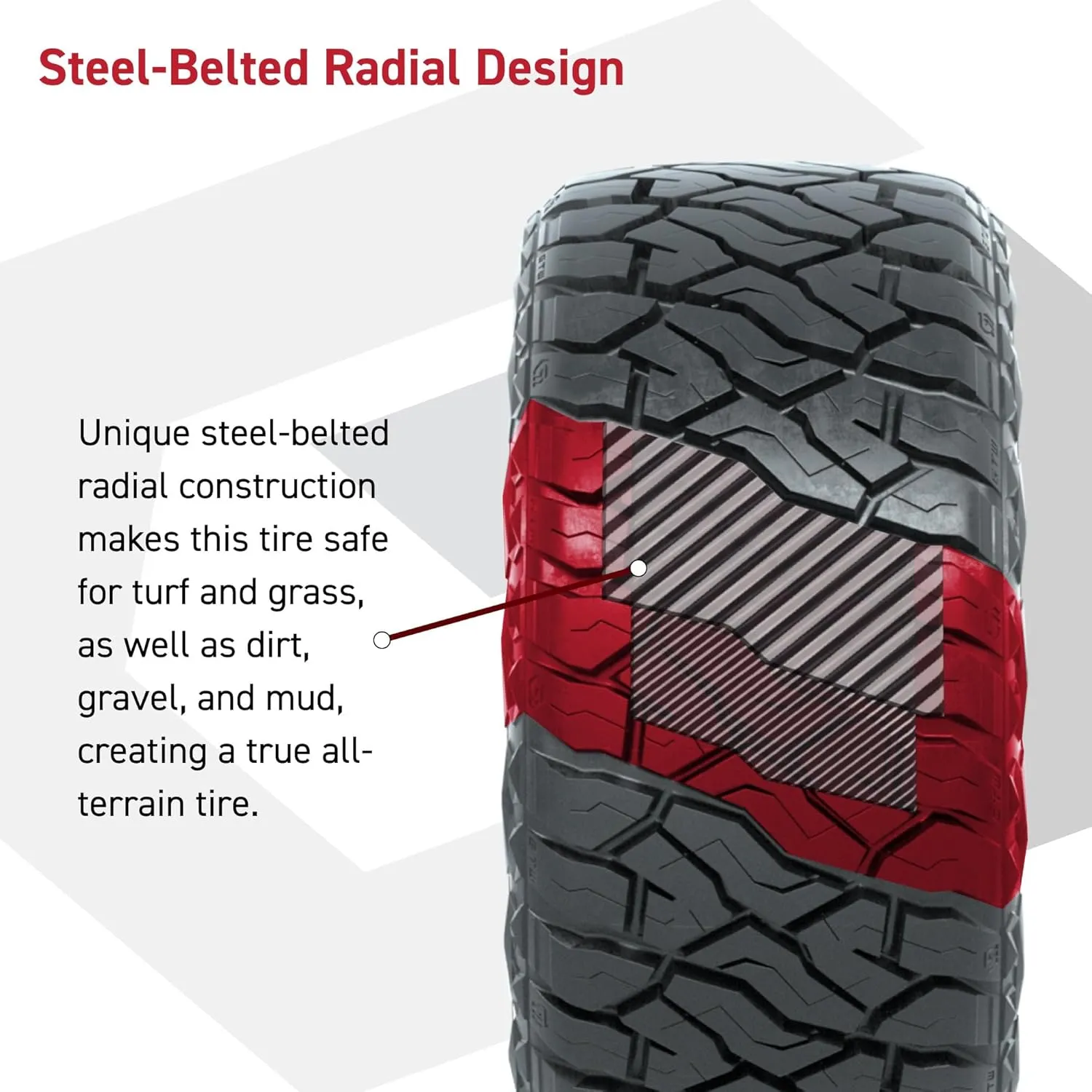 GTW Maverick 23 inch All Terrain Golf Cart Tire | 23x10-R12 | Steel Belted Radial Construction | 4-Ply | Lift Kit Required | Universal Fitment for 12 Inch Wheels