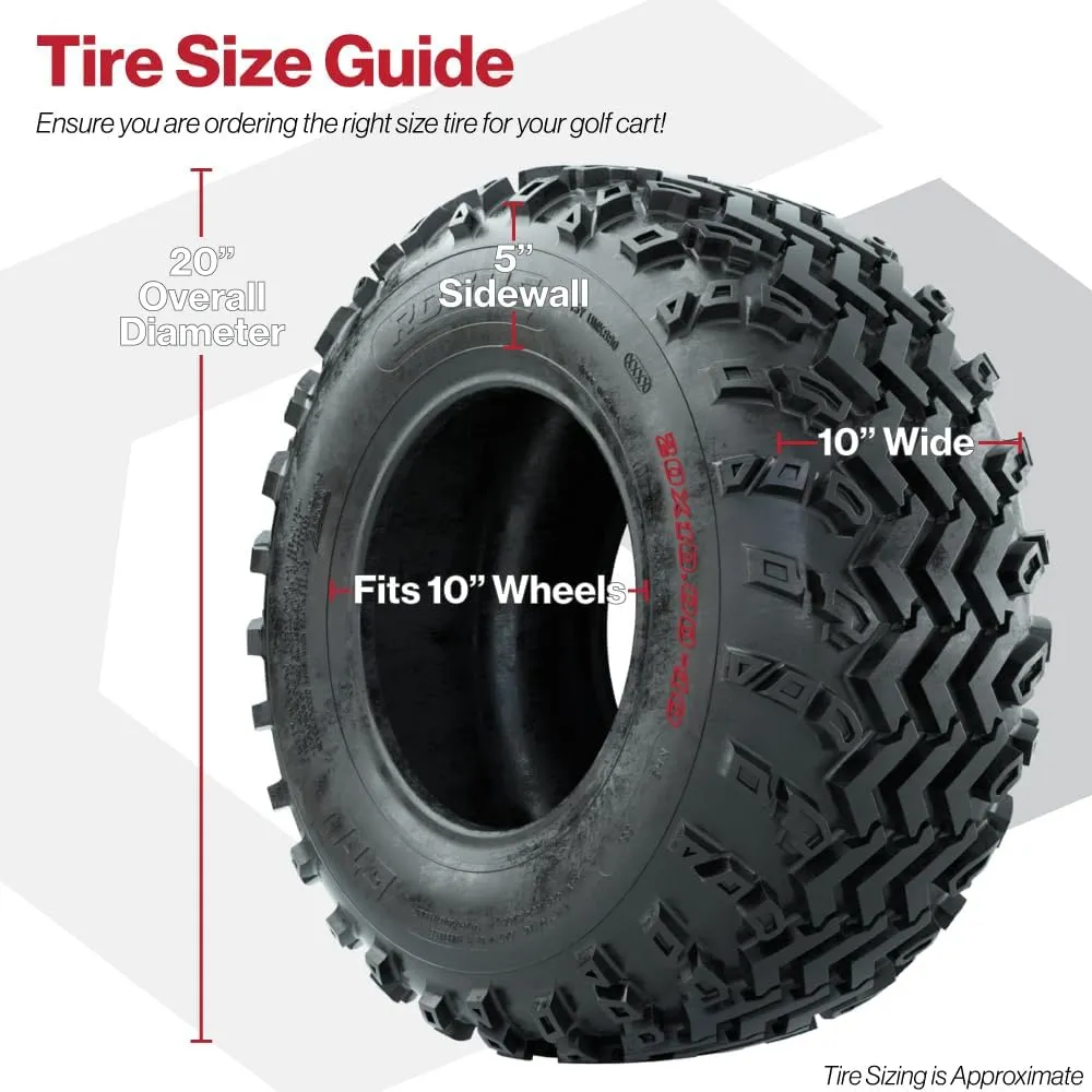 GTW Rogue 20 Inch All Terrain Golf Cart Tire | 20x10-10 | 4-Ply | Lift Kit Required | Directional Tread | Universal Fitment for 10 Inch Wheels