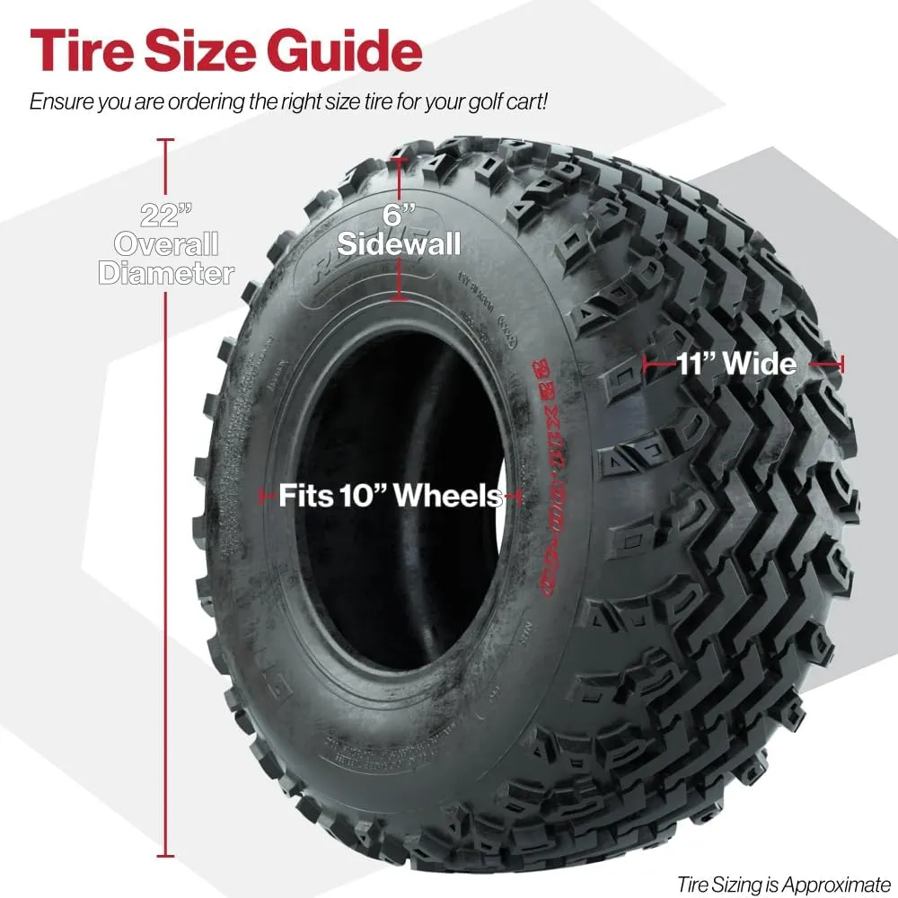 GTW Rogue 22 Inch All Terrain Golf Cart Tire | 22x11-10 | 4-Ply | Lift Kit Required | Directional Tread | Universal Fitment for 10 Inch Wheels