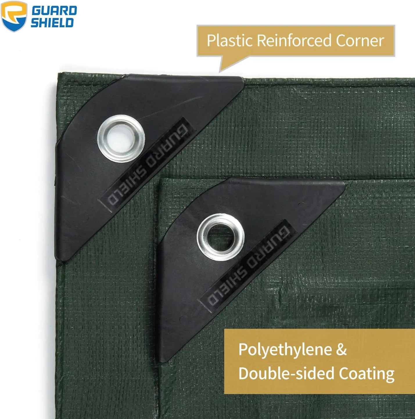 GUARD SHIELD Heavy Duty Matte Green Tarp Waterproof 12x24 Feet Large UV Resistant Tarps Cover Outdoor 11mil