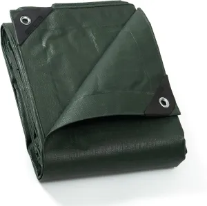 GUARD SHIELD Heavy Duty Matte Green Tarp Waterproof 12x24 Feet Large UV Resistant Tarps Cover Outdoor 11mil