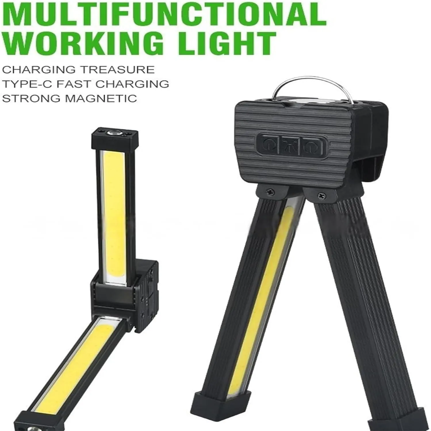 Gym Lamp for Posing, Portable Magnet LED Flashlight with Hanging Hook, Portable Gym Posing Lamp – 180° Adjustable Magnetic LED Light with 7-Level Dimming, 4 Modes, Power Bank Function