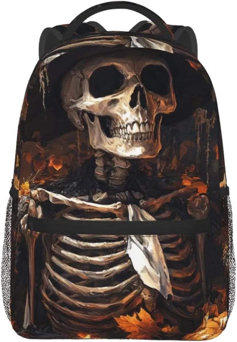 Halloween Skull Witch Vintage Backpack For Trekking Backpacking Unisex