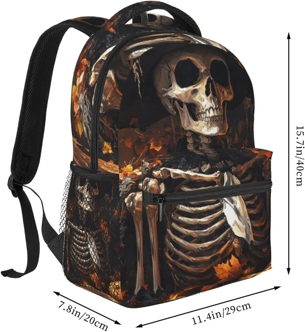 Halloween Skull Witch Vintage Backpack For Trekking Backpacking Unisex