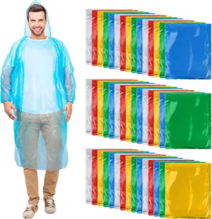 Handepo 200 Pcs Adults Rain Ponchos Bulk Disposable Rain Ponchos with Hood Emergency Disposable Raincoat for Adults Homeless