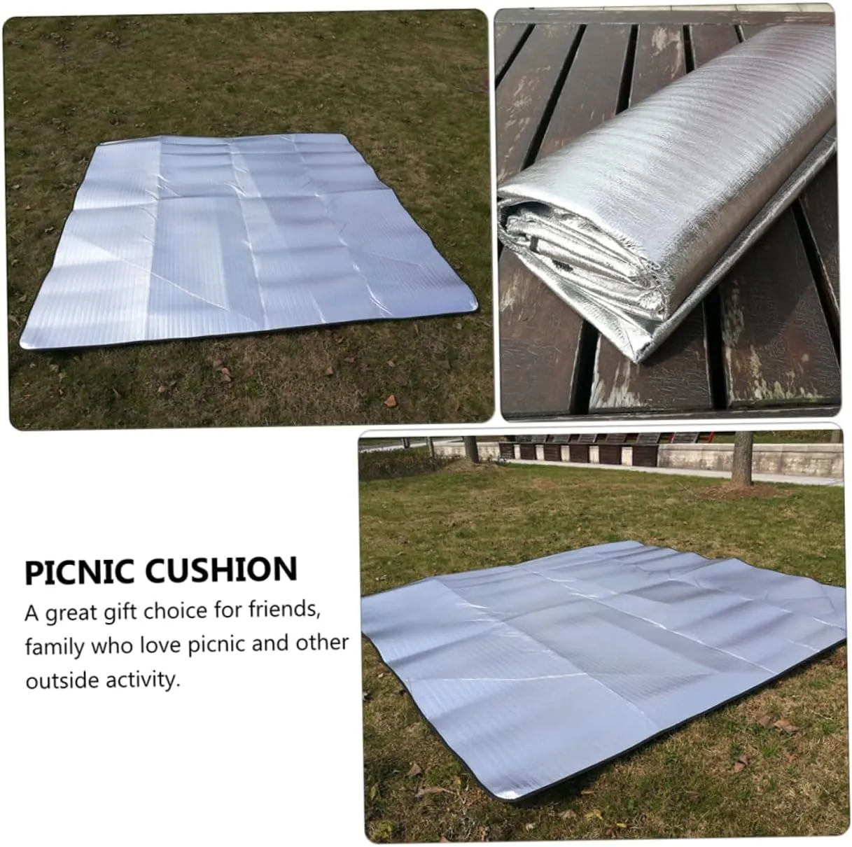 Happyyami 1pc Camping Mat Waterproof Cushion Outdoor Seat Cushion Picnic Outdoor Blanket Waterproof Tent Footprint Camping Cushion Beach Cushion Picnic Mat Keep Warm Set Aluminum Film Eva