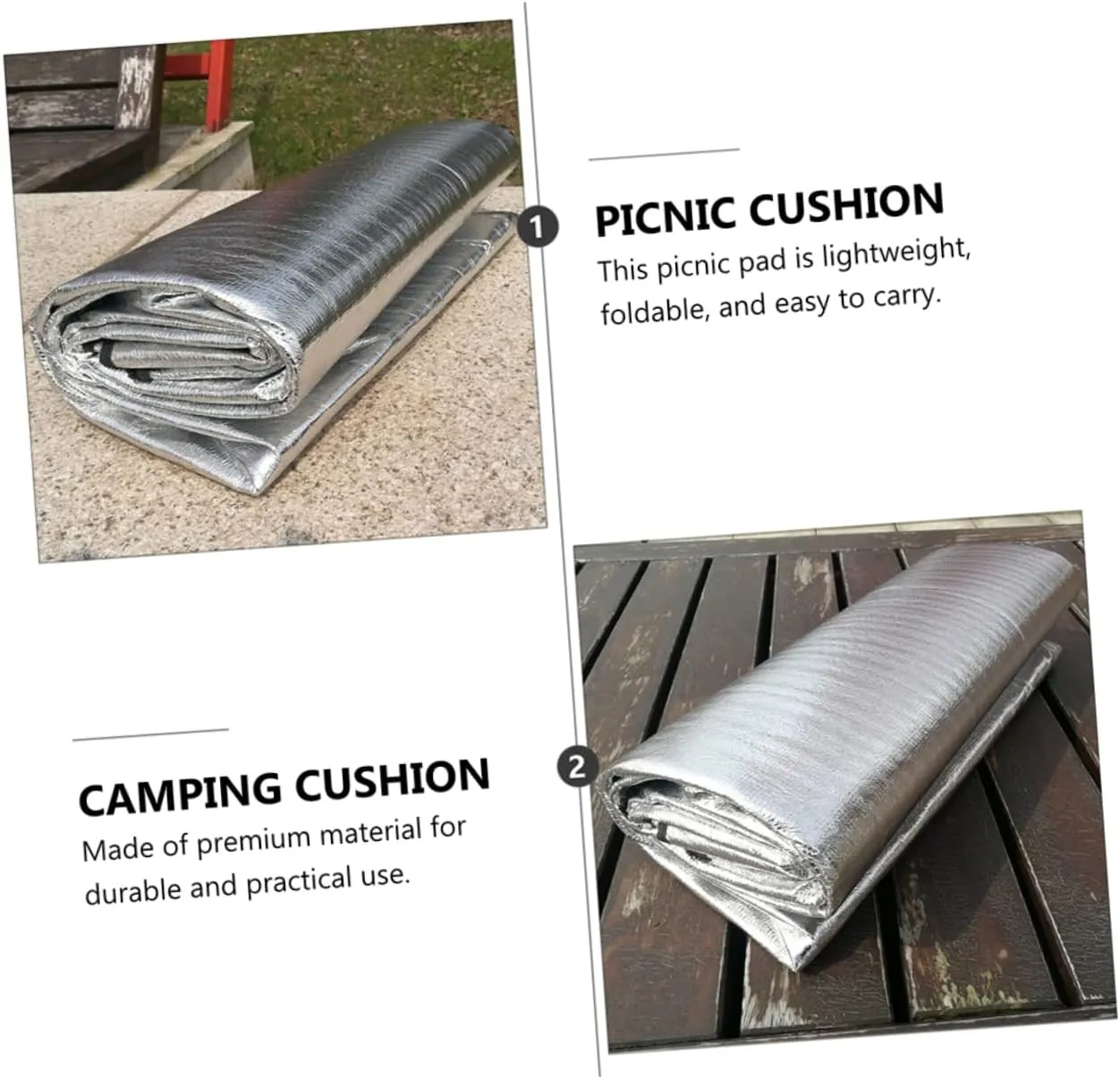 Happyyami 1pc Camping Mat Waterproof Cushion Outdoor Seat Cushion Picnic Outdoor Blanket Waterproof Tent Footprint Camping Cushion Beach Cushion Picnic Mat Keep Warm Set Aluminum Film Eva