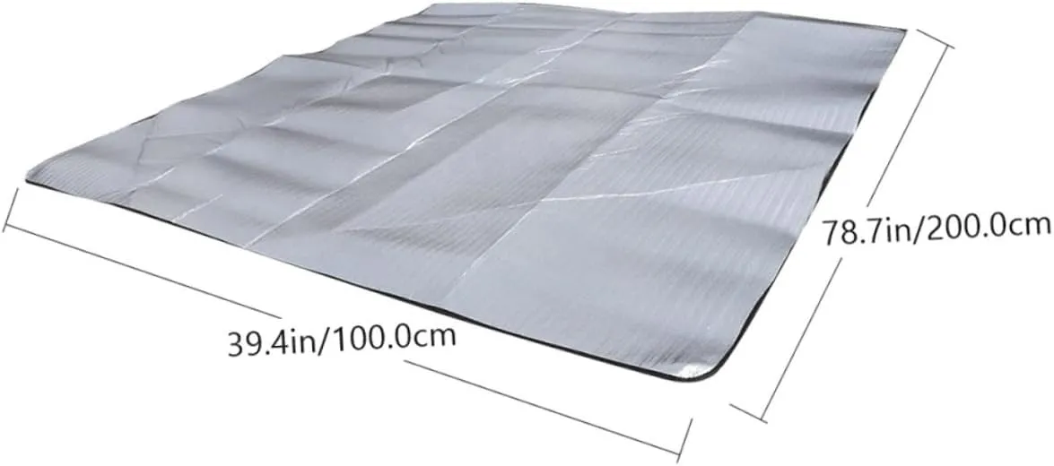 Happyyami 1pc Camping Mat Waterproof Cushion Outdoor Seat Cushion Picnic Outdoor Blanket Waterproof Tent Footprint Camping Cushion Beach Cushion Picnic Mat Keep Warm Set Aluminum Film Eva