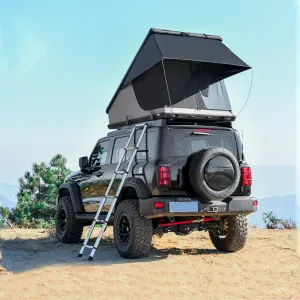 Hardshell Rooftop Tent for SUV Truck Van Camping, Aluminum Alloy and 300D Fabric, Fits 2-3 Persons, Includes Ladder