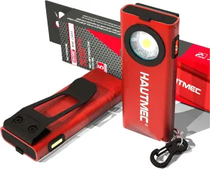 HAUTMEC Mini Flat Flashlight Rechargeable EDC 400LM Pocket Magnetic Flashlight Base & Clip Type-C Charging Keychain Slim Led Flashlight for Outdoor, Car Repairing, Camping, Portable Work Light