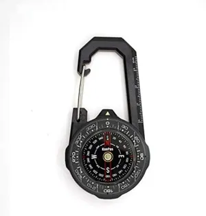 HBJWOV Hanging Button Pointer Type Compass Two Sets of Indexing Systems to Meet Different Needs Design Waterproof Carabiner Outdoor Compass