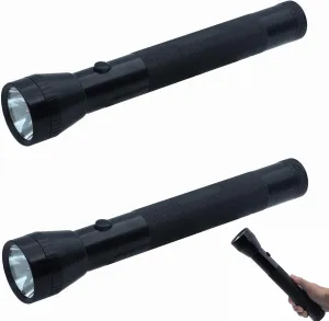 Heavy Duty 3 D Cell Battery LED Big Flashlights, High Lumens,for Home Emergency，Single Mode, Ourdoor，Aluminum(2 Pack)