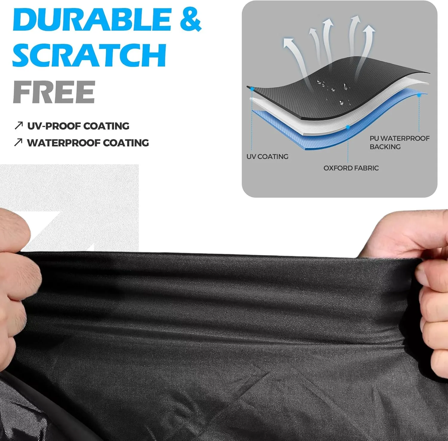 Heavy Duty 600D Canvas Boat Cover for 17-19 ft Bass Boats | Waterproof UV-Resistant V-Hull Runabout & Bowrider Cover | Fits Outboard Motors | Universal Fit Fishing Boat Protection