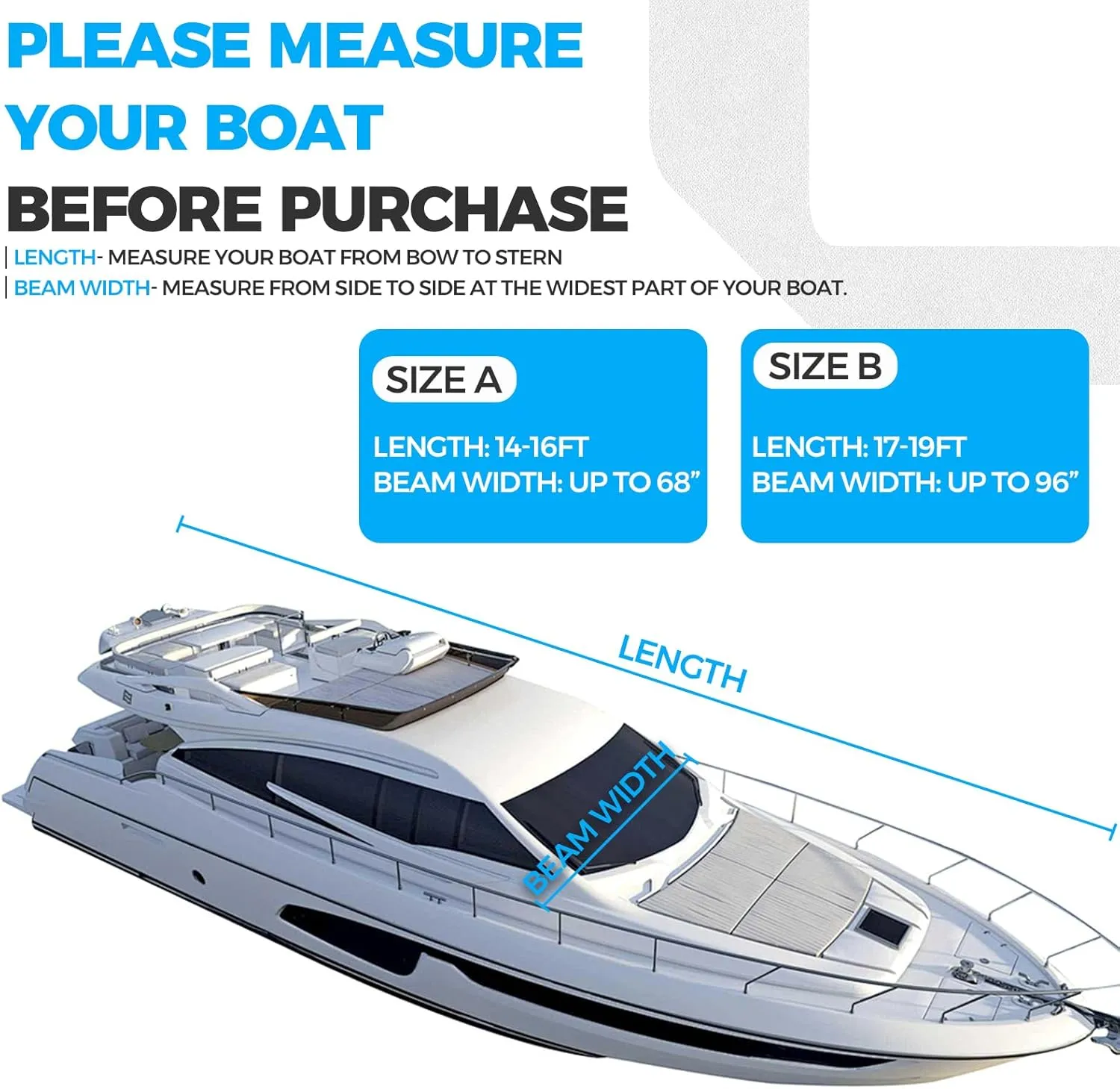 Heavy Duty 600D Canvas Boat Cover for 17-19 ft Bass Boats | Waterproof UV-Resistant V-Hull Runabout & Bowrider Cover | Fits Outboard Motors | Universal Fit Fishing Boat Protection