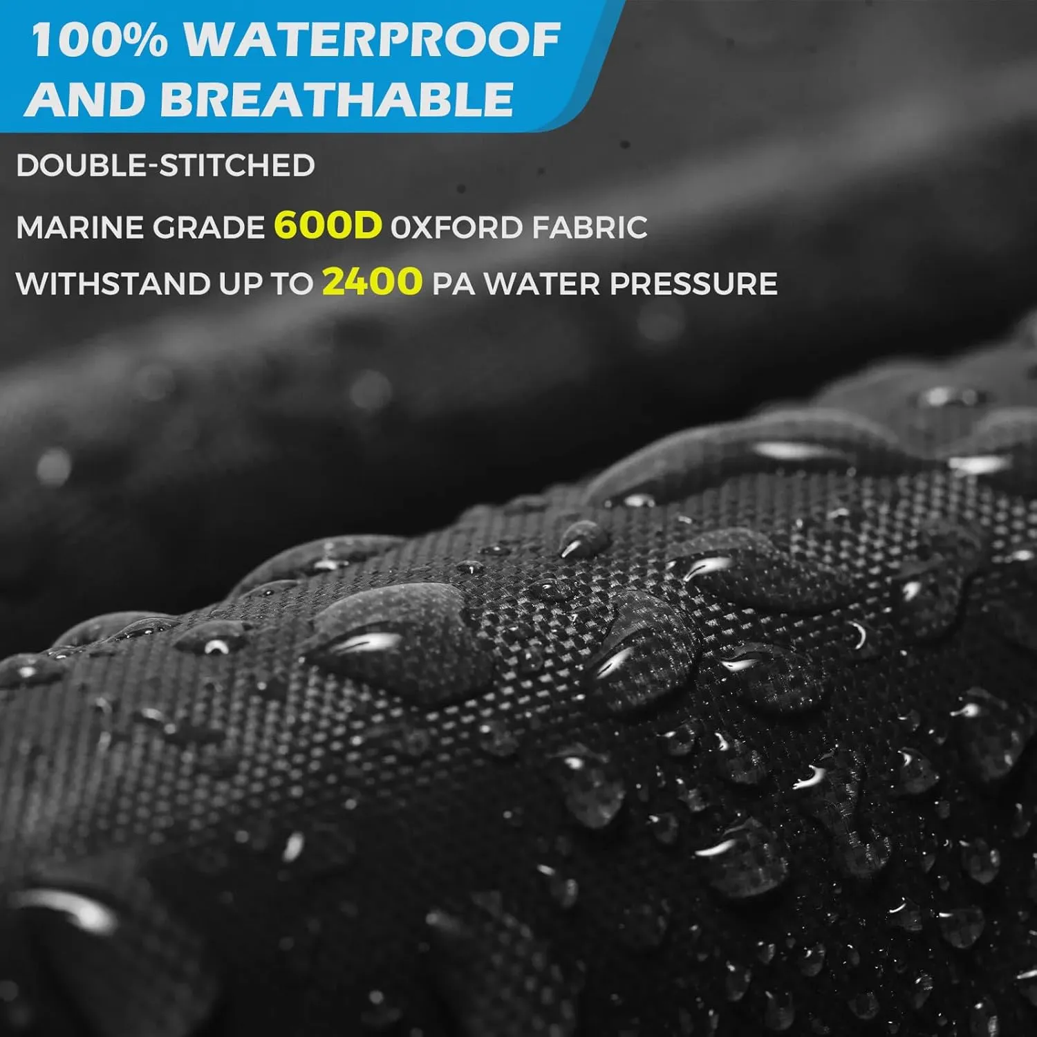 Heavy Duty 600D Canvas Boat Cover for 17-19 ft Bass Boats | Waterproof UV-Resistant V-Hull Runabout & Bowrider Cover | Fits Outboard Motors | Universal Fit Fishing Boat Protection