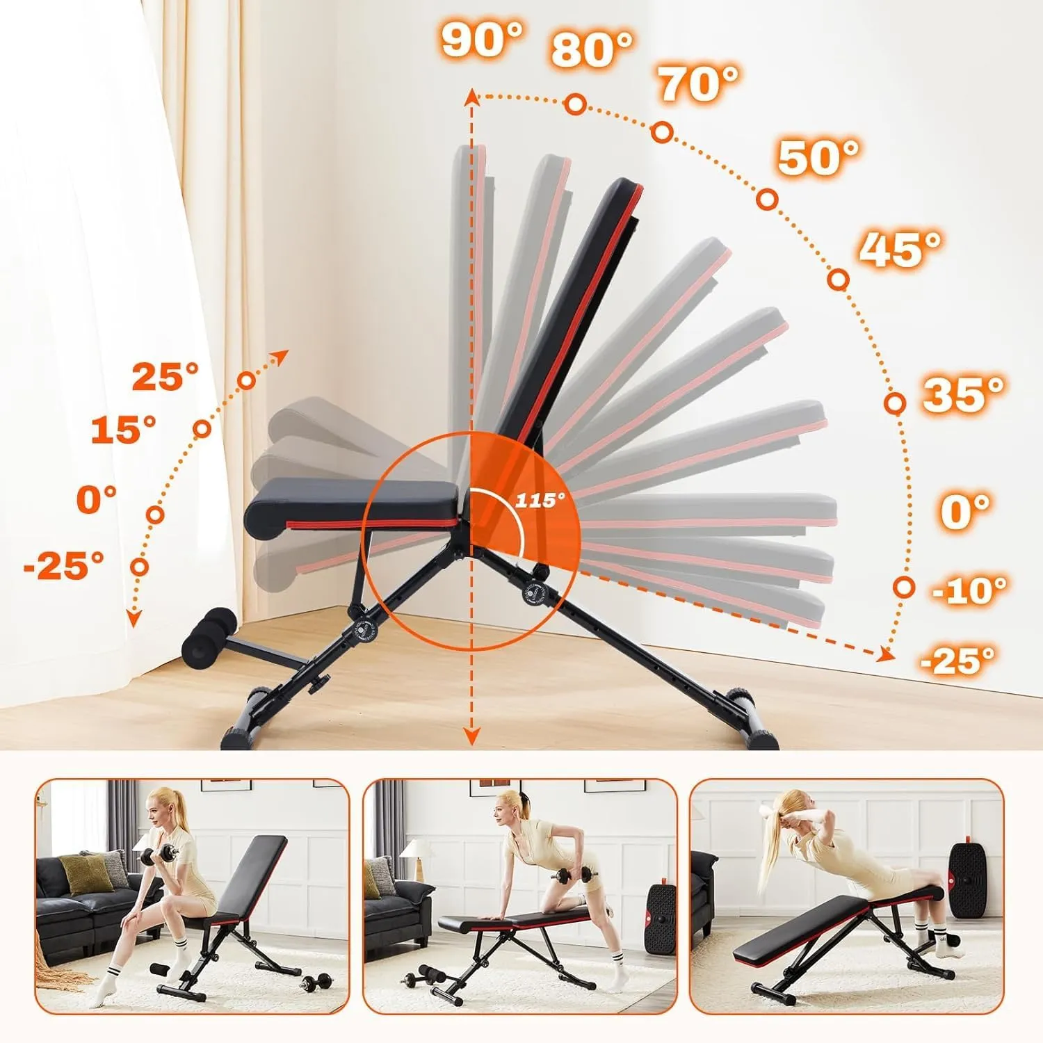 Heavy Duty Adjustable and Foldable Utility Weight Bench