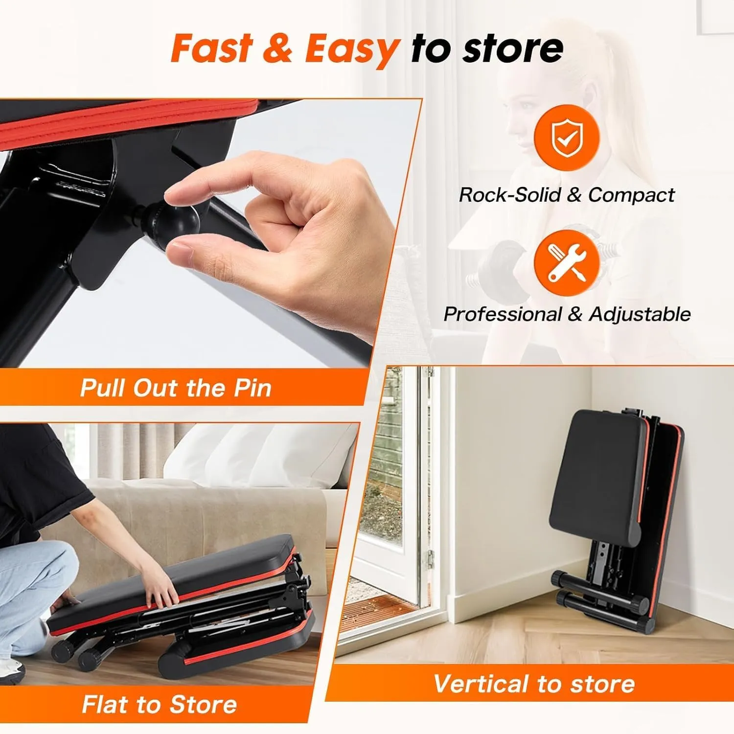 Heavy Duty Adjustable and Foldable Utility Weight Bench
