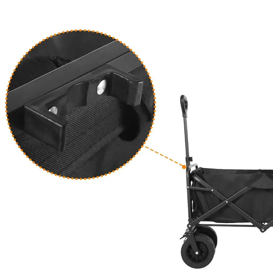 Heavy Duty Folding Utility Wagon - 500LB Capacity Collapsible Beach Cart for Camping, Garden & Outdoor Use