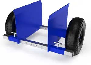 Heavy Duty Panel Dolly Slab Door Dollys with 2 10in Solid Rubber Tires Wheels, 1000LBS Load Bearing for Drywall Sheet Heavy Material Handling All Terrain Moving Cart Adjustable Panel Dolly - Blue