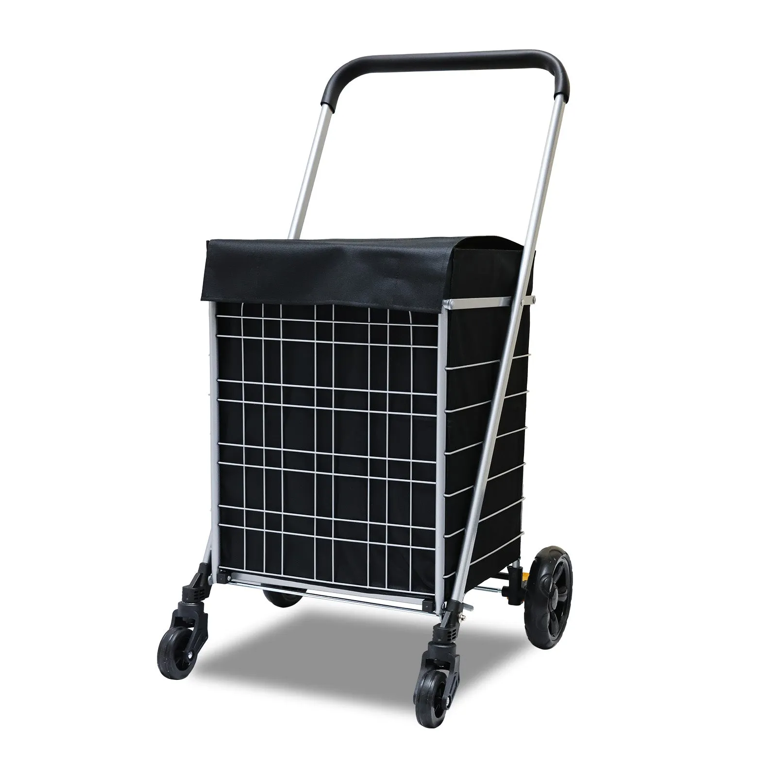 Heavy Duty Shopping Trolley Grocery Cart Foldable Utility Uses Cart With Brake