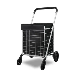 Heavy Duty Shopping Trolley Utility Foldable Large Grocery Cart with Waterproof Liner