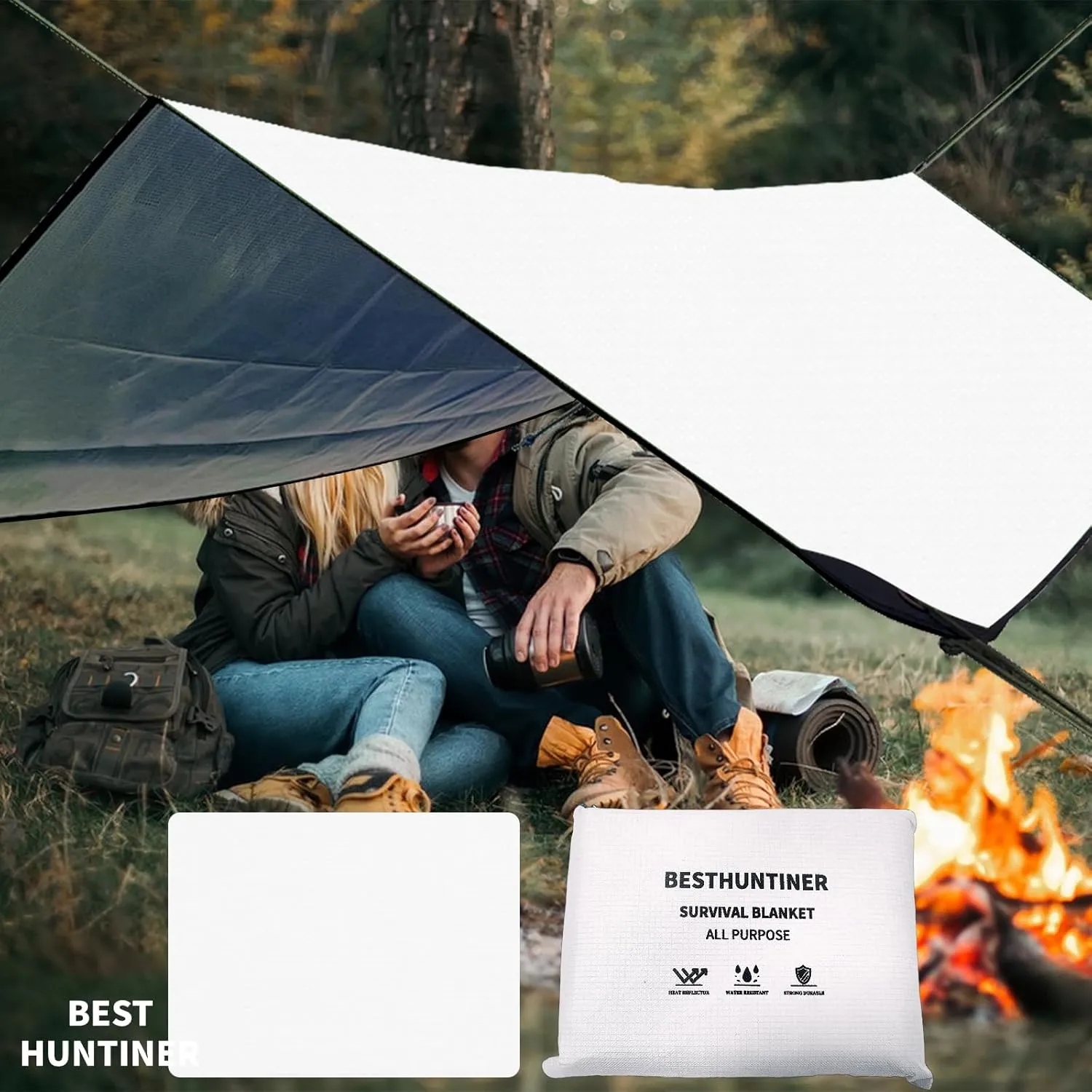 Heavy Duty Survival Blanket -Multifunctional Reflective Tarp Thermal Blanket - 60" x 83" Waterproof Sandproof for Camping Hiking Outdoors Multifunctional Emergency Blanket…