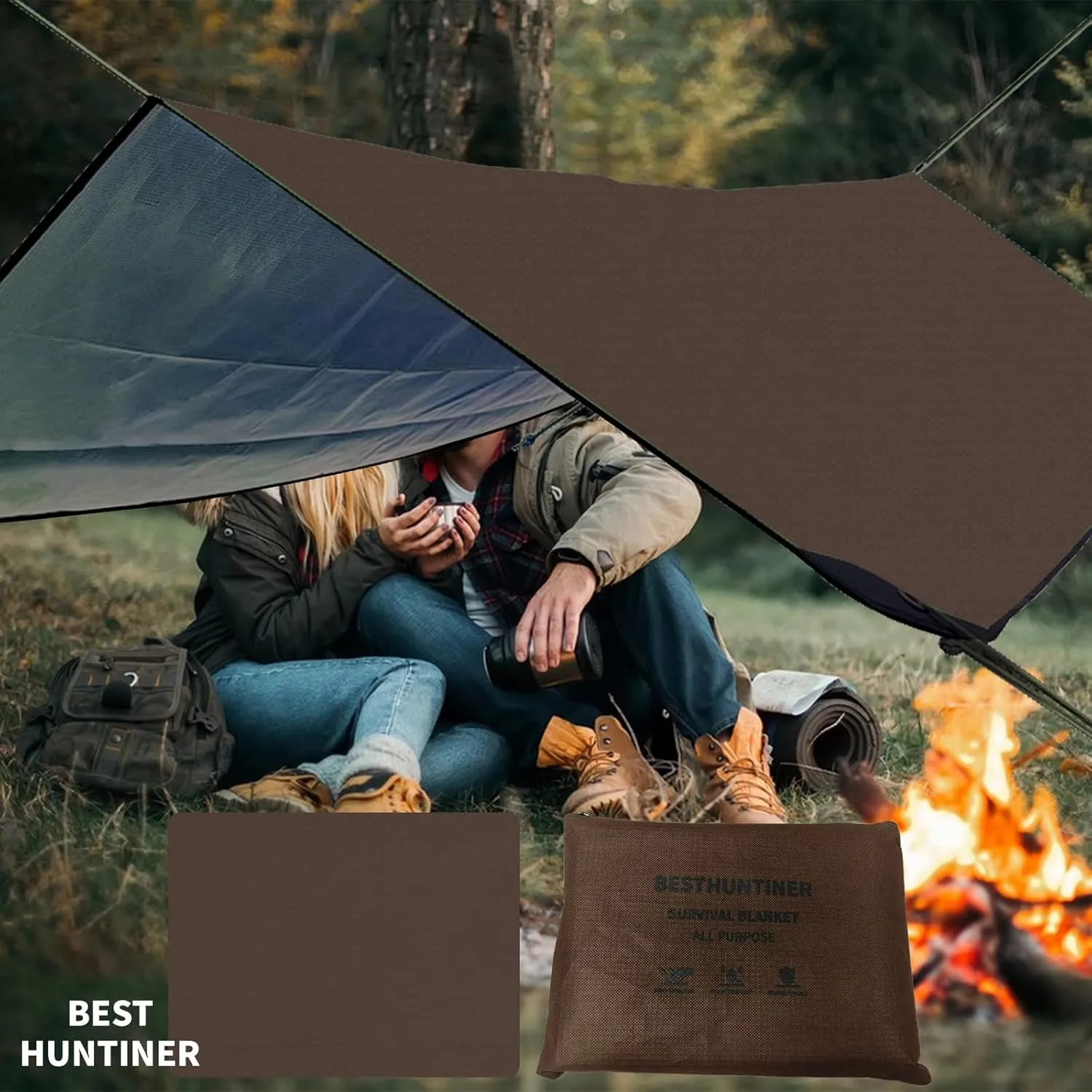 Heavy Duty Survival Blanket -Multifunctional Reflective Tarp Thermal Blanket - 60" x 83" Waterproof Sandproof for Camping Hiking Outdoors Multifunctional Emergency Blanket…