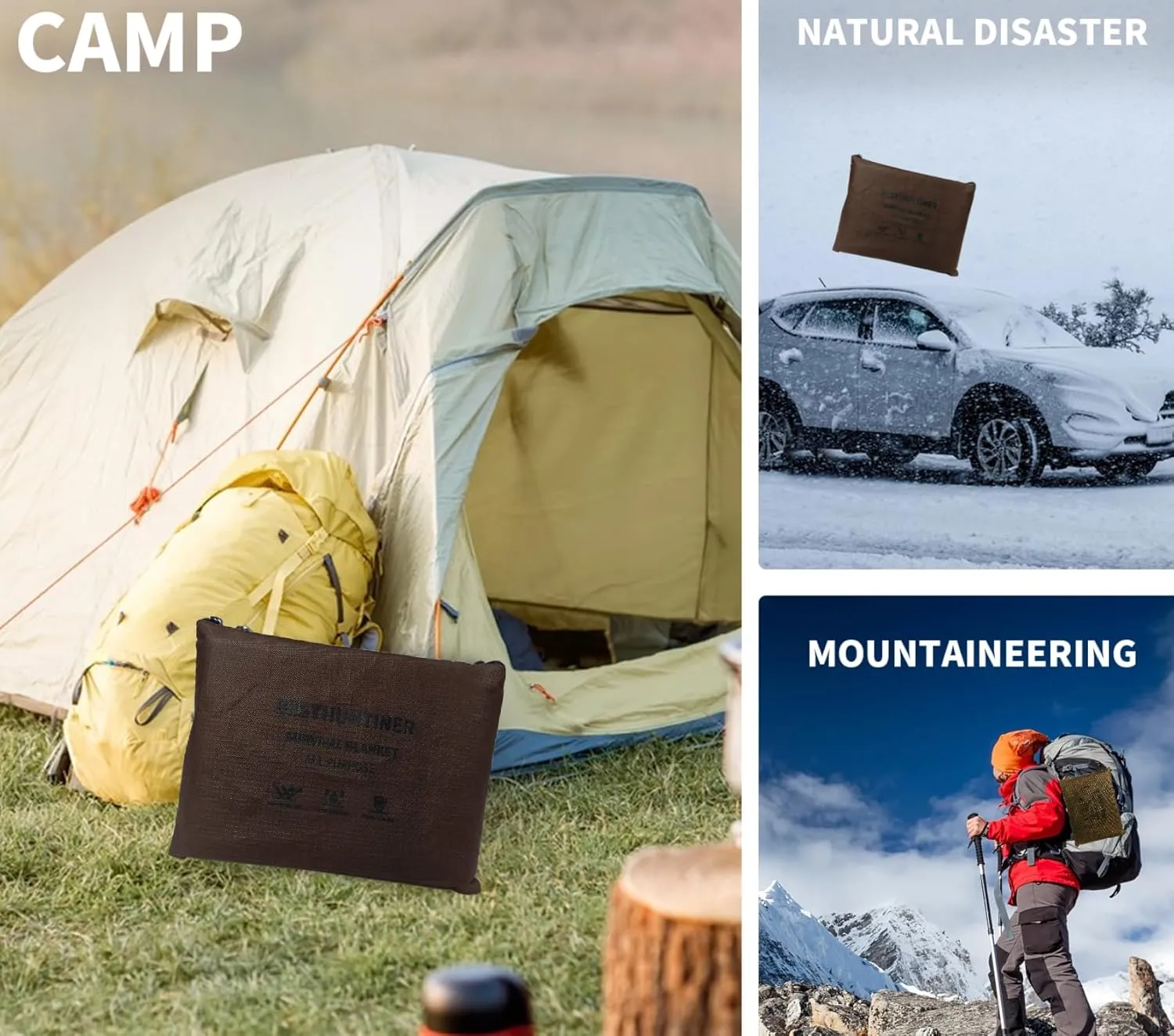 Heavy Duty Survival Blanket -Multifunctional Reflective Tarp Thermal Blanket - 60" x 83" Waterproof Sandproof for Camping Hiking Outdoors Multifunctional Emergency Blanket…