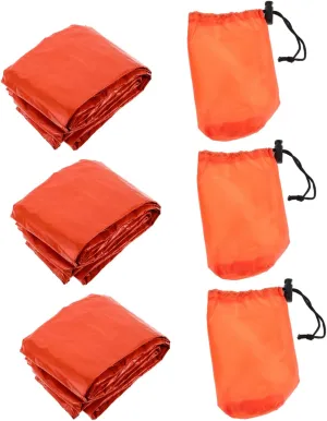 Hemoton 3 Set Portable with Storage Bag Thermal Emergency Blanket for Outdoor Camping Hiking and Emergency Situations Durable and Design