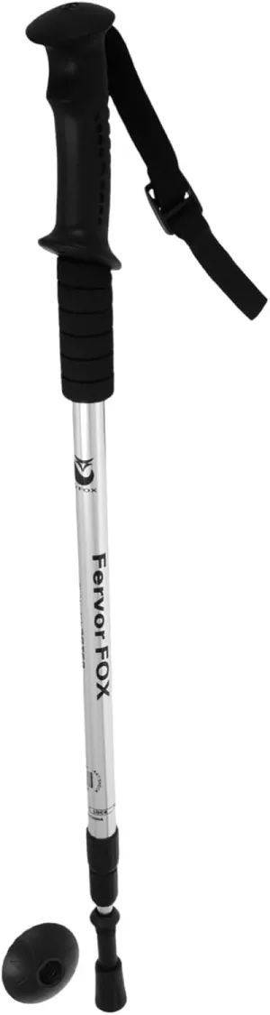 Hemoton Adjustable Folding Walking Stick Lightweight Aluminum Alloy Shock Absorbing Straight/Curved Handle Hiking Trekking Poles