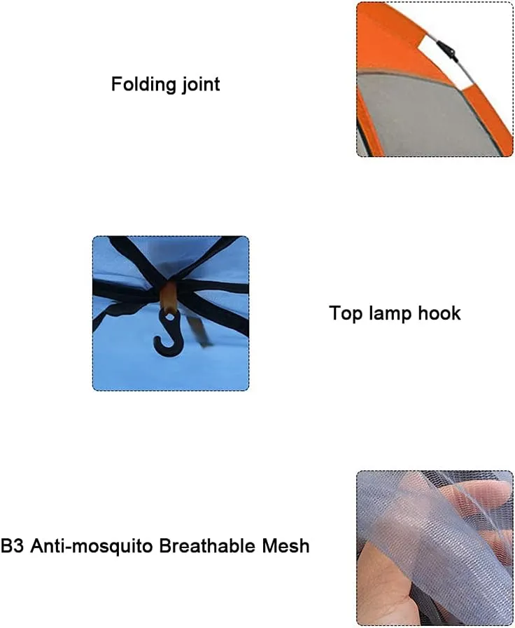 Hexagonal Tent Automatic Opening Pop Up Tent Outdoor Camping Tent Double Layer Portable Lightweight Backpack Tent Sunshade Shelter Beach Tent