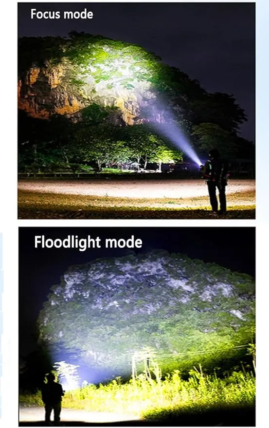 High brightness rechargeable flashlight, super bright waterproof long life tactical flashlight, 1.5km long beam, LCD power display, 5 modes, suitable for emergency, camping, hiking and so on.