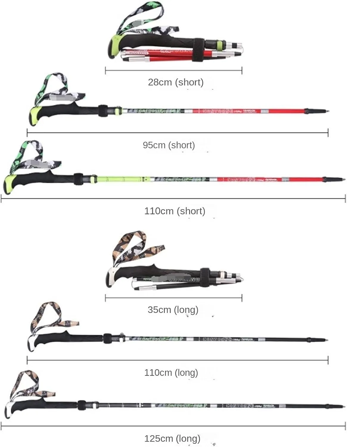 Hiking Trekking Poles Folding Trekking Poles Adjustable Hiking Poles Carbon Fiber Walking Poles Sticks for Camping Hiking Sticks for Trekking