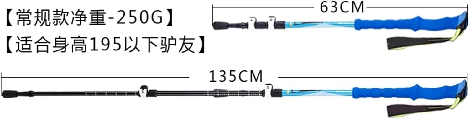 Hiking Trekking Poles Lightweight Aluminum Alloy Trekking Poles Walking Stick Extendable Hiking Pole for Camping Hiking Sticks for Trekking(Orange)