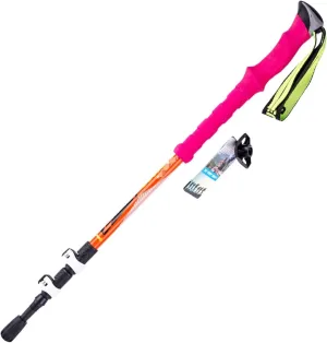 Hiking Trekking Poles Lightweight Aluminum Alloy Trekking Poles Walking Stick Extendable Hiking Pole for Camping Hiking Sticks for Trekking(Orange)