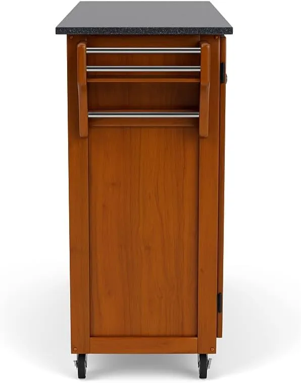 Home Styles Create-a-Cart Cottage Oak Kitchen Cart with Black Granite Top, with Solid Wood Construction, Adjustable Shelves, Towel Bar, Locking Casters, and Spice Rack