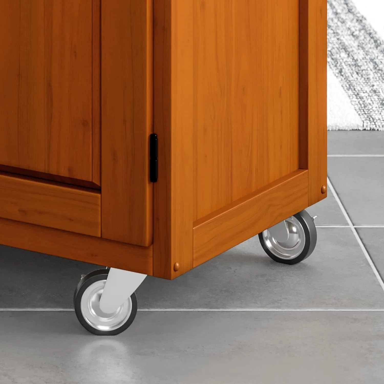 Home Styles Create-a-Cart Cottage Oak Kitchen Cart with Black Granite Top, with Solid Wood Construction, Adjustable Shelves, Towel Bar, Locking Casters, and Spice Rack