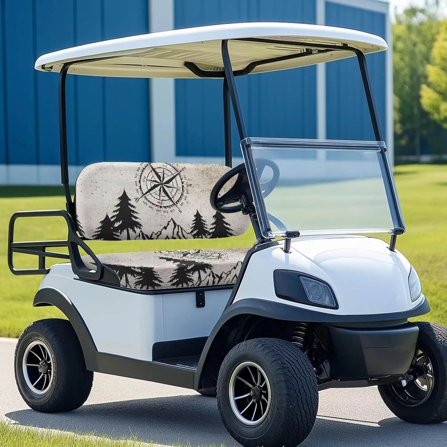 Horeset Golf Cart Front Seat Covers for Hot Weather, No Stapler Needed, Golf Cart Seat Covers Set Fit All Golf Cart Brand