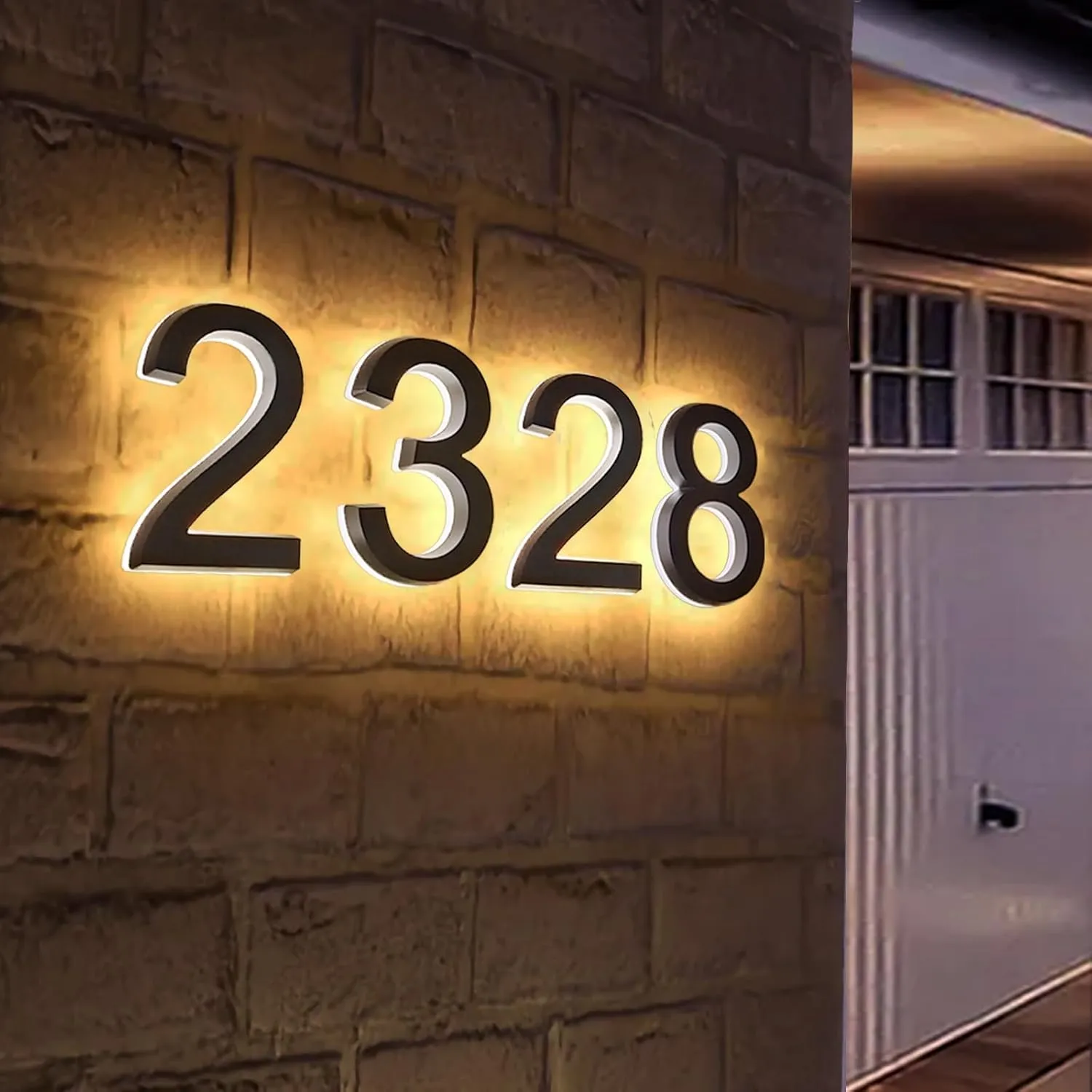 House Numbers for Outside Light Up - Waterproof Acrylic Backlit LED Modern House Numbers - 5 Inch Tall Illuminated Address Numbers for House Durable Matte Black Finish(Multiple Power Options Available)