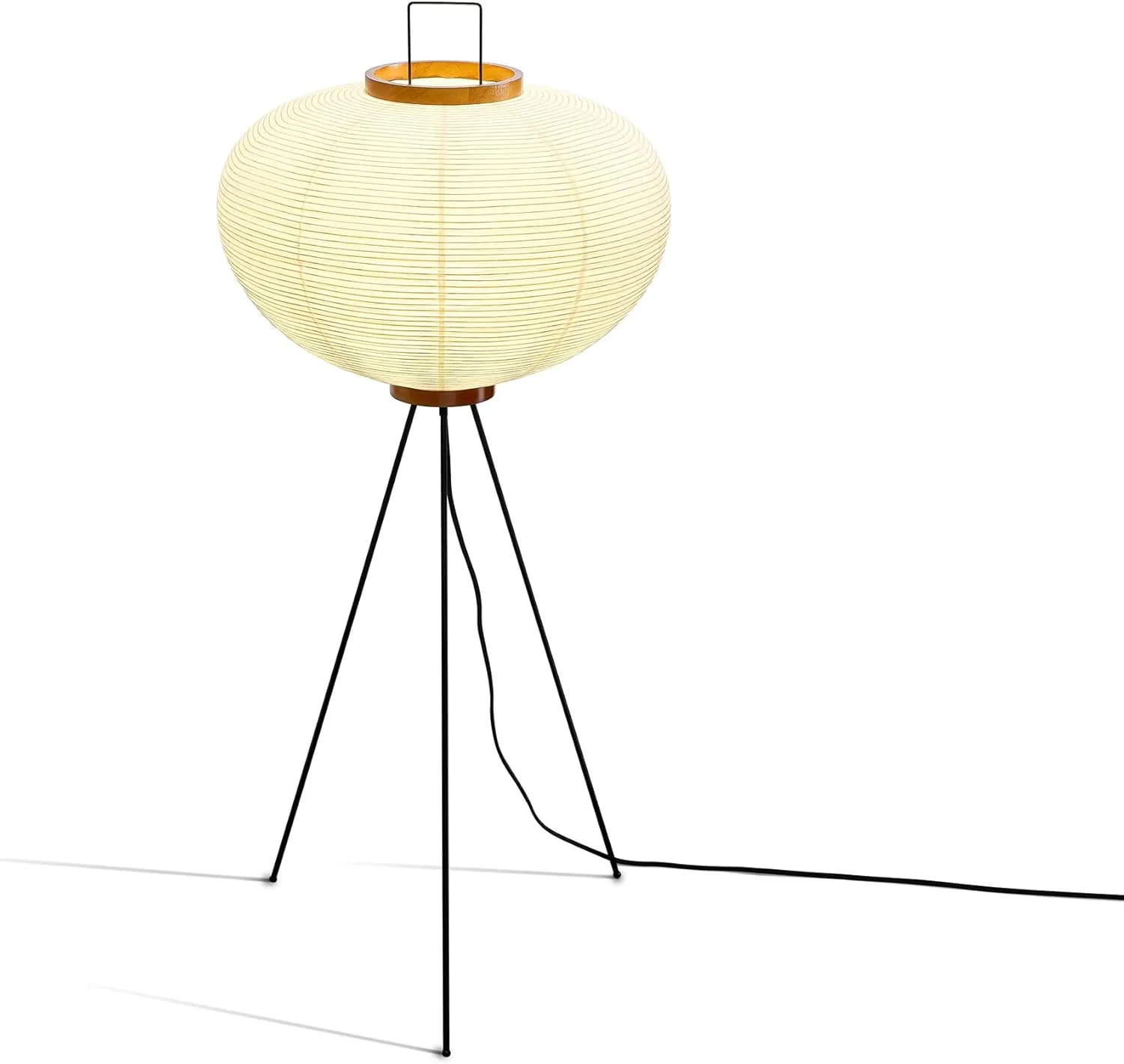 Huga Collective Serenity Glow Akari Paper Lamp | Japanese Washi Paper Noguchi Inspired Lantern Floor Lamp for Wabi Sabi Decor | Authentic Japanese Floor Lamp