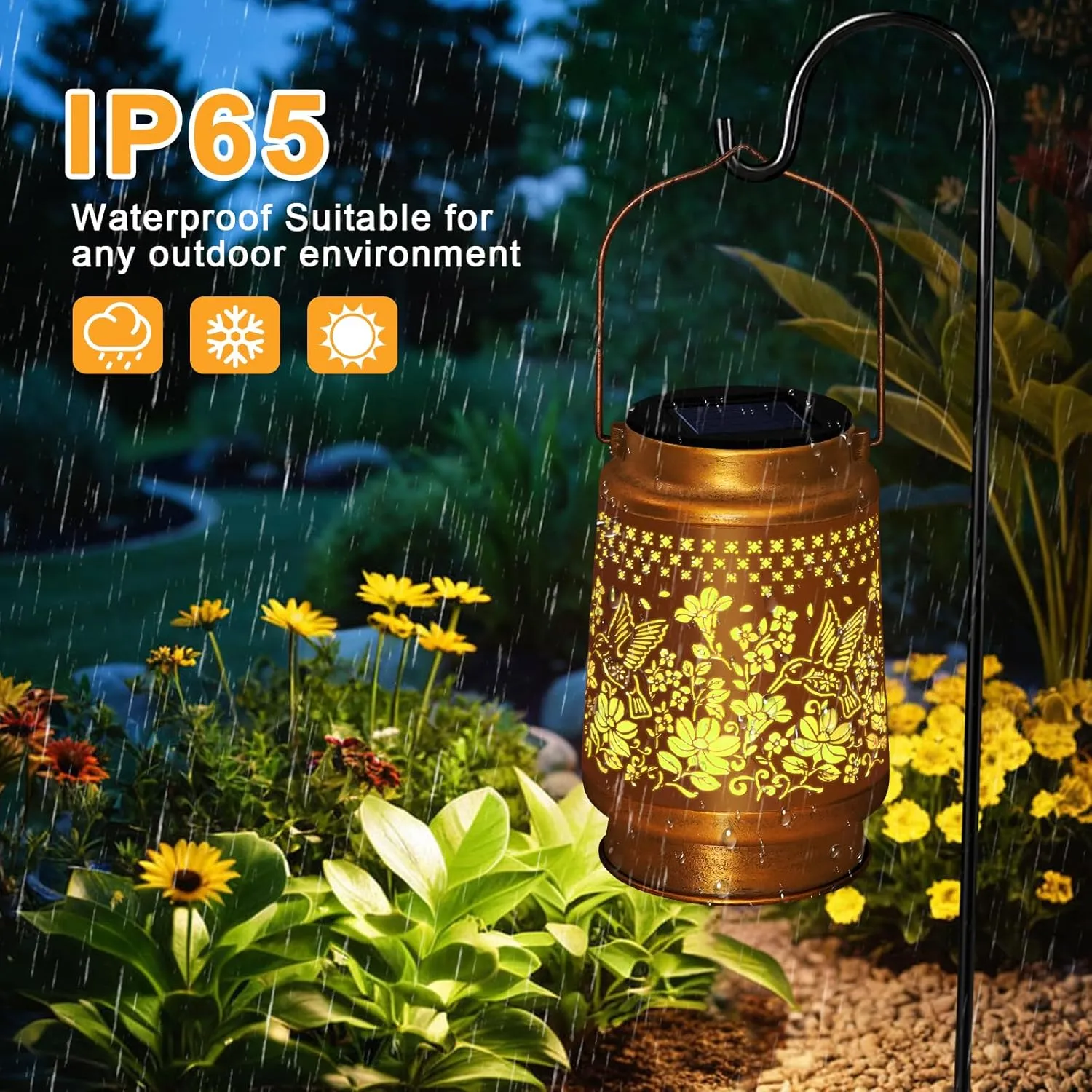 Hummingbird Solar Lanterns Outdoor Waterproof, Birthday Gifts for Women Mom Grandma Mothers, Hanging Solar Lights Garden Decor, Garden Lights for Yard, Patio, Lawn, Landscape,Tabletop
