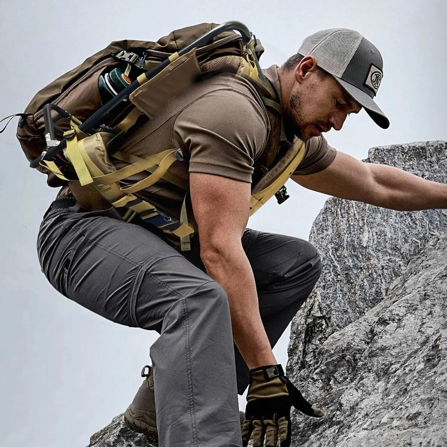 Hunting Backpack,Heavy Duty Aluminum Frame Hiking Backpacks,Foldable Hunting Pack Frame Hiking Backpack Frame,backpack For Hiking Portable Backpack Accessories For Travel, Outdoor Activity - Camoufla