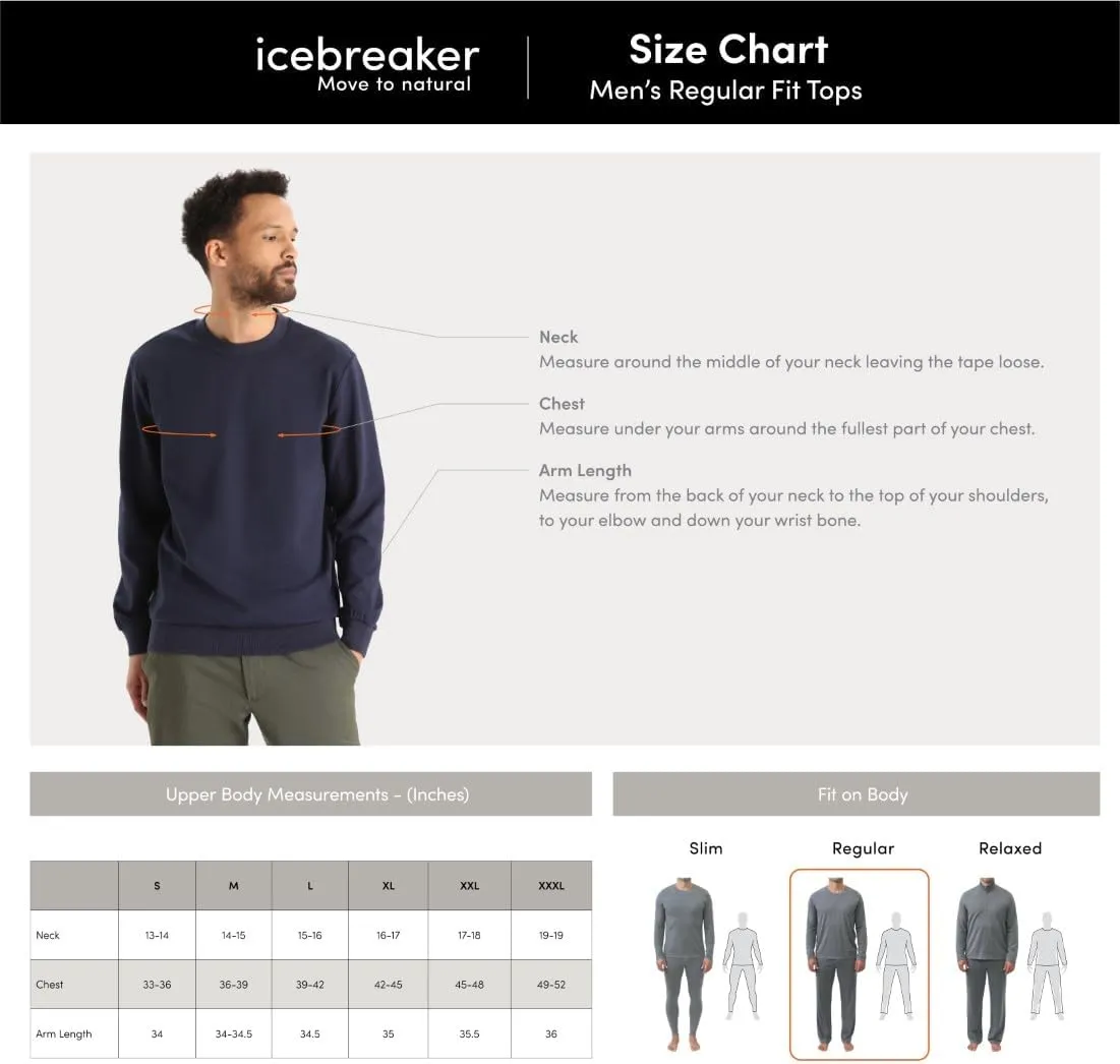 Icebreaker Merino Men's Central Long Sleeve Casual Wool Lounge Sweatshirt