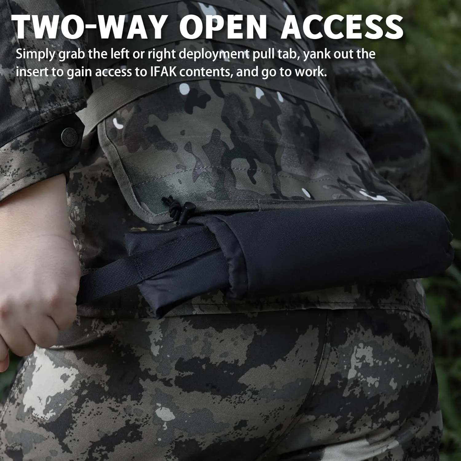 Ifak Medical Trauma Roll Up Drop Bag EMT First Aid Sub Abdominal Carrying Pouch with Hook-N-Loop Tactical First Aid Drop Pouch for Plate Carrier/Chest Rig Vest