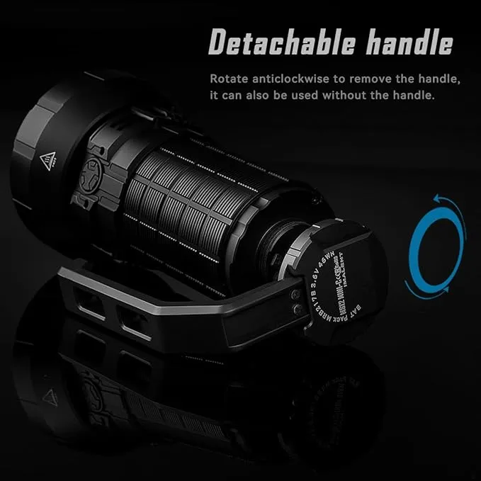 IMALENT MS12 Mini-C Rechargeable Flashlight 65000 Lumens, Tactical Flashlights, Long Range 1036 Meters Super Bright Flash Light with Handle Waterproof Led Flashlight for Emergency (MS12 MINI C)