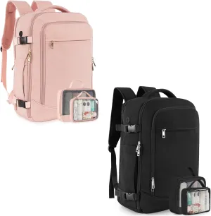 INC Carry on Travel Backpack for Women, Flight Approved 40L Personal Item Backpack with 2 Packing Cubes, Anti-theft Travel Bookbag for Weekender, College