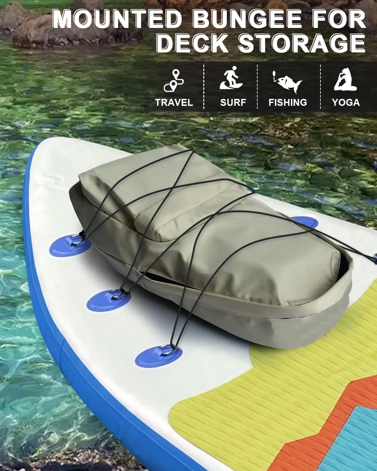 Inflatable Stand Up Paddle Board 10‘6‘‘x33‘‘- Ultra-Light SUP with Backpack, Pump, Paddle, Coil Leash, 3 Fins, Repair Kit, Stable Design, Non-Slip EVA Deck for Adults & Youth