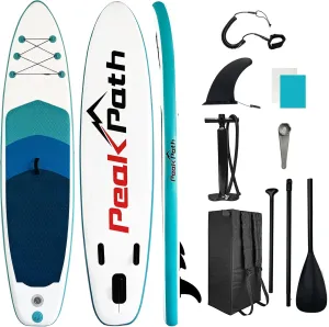 Inflatable Stand Up Paddle Board (6’’ Thick) with Premium SUP Accessories&Bag,Bottom Fin for Paddling,Surf Control,Non-Slip Deck,Leash,Paddle and Two-Way Hand Pump|Youth&Adult Standing Boat