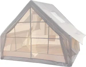 Inflatable Tent for Camping, 1-6 Person Blow-up Air Tent, Easy Setup Waterproof Windproof Cabin Tents, 4 Seasons Family Glamping Tents House Beige 300cm