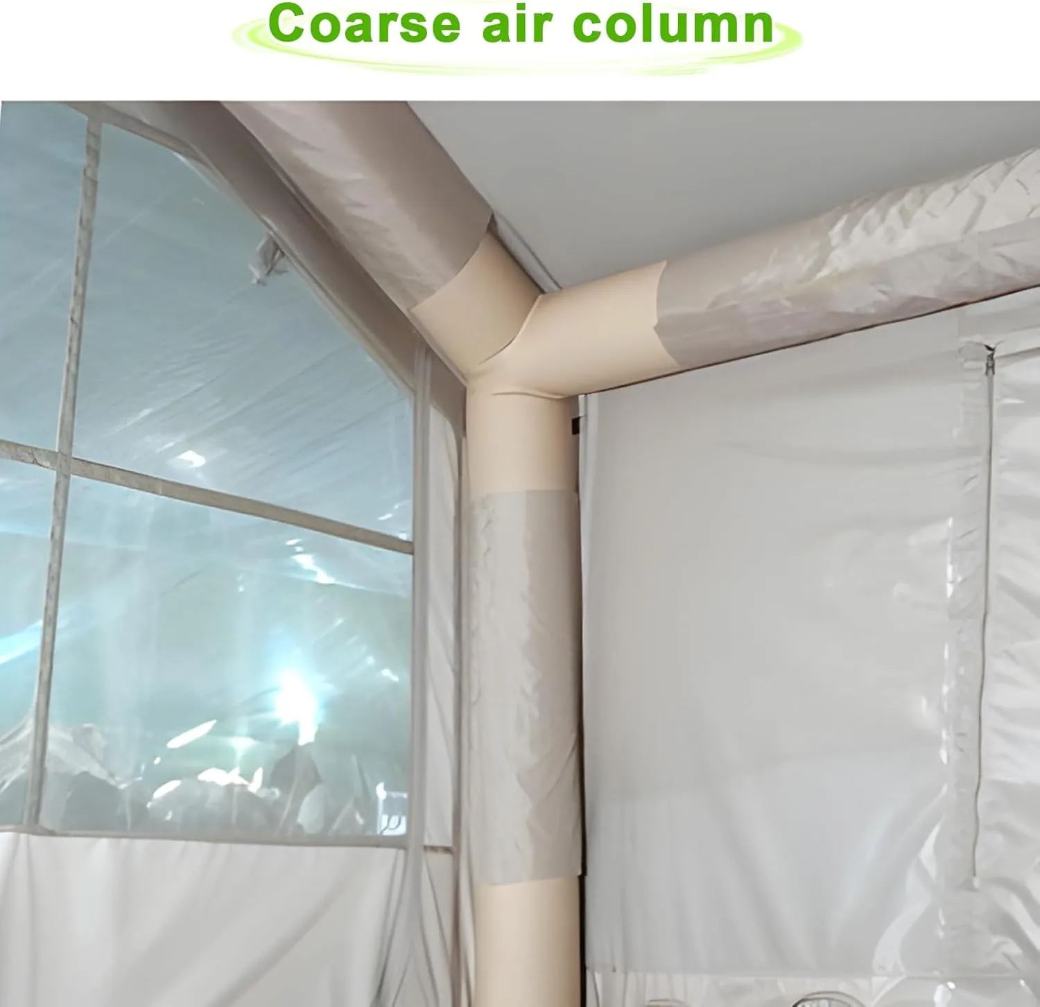 Inflatable Tent for Camping, 1-6 Person Blow-up Air Tent, Easy Setup Waterproof Windproof Cabin Tents, 4 Seasons Family Glamping Tents House Beige 300cm